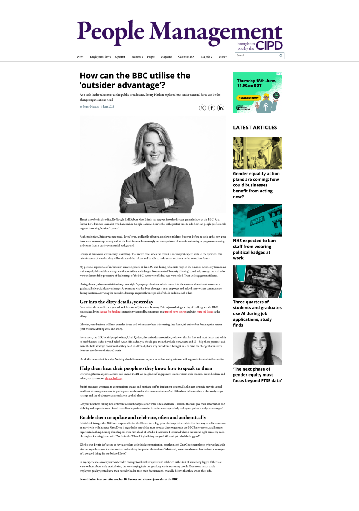 Bit Famous in People Management publication