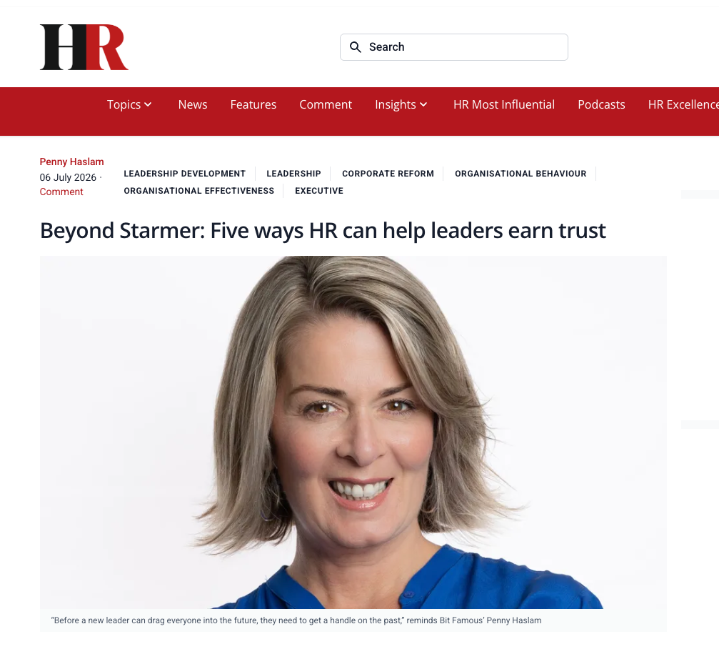 Featured image for “HR Magazine – Beyond Starmer: Five ways HR can help leaders earn trust”