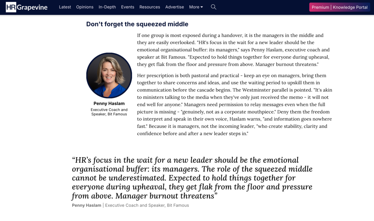 HR Grapevine - Article by Penny Haslam