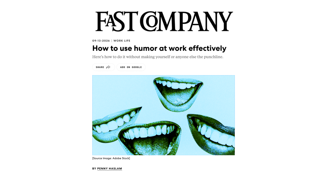 Fast Company - Article by Penny Haslam